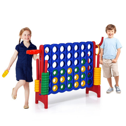 4-in-A Row Giant Game Set w/Basketball Hoop for Family Red