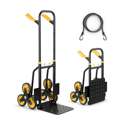 Stair Climber Hand Truck with Telescoping Handle and Rubber Wheels 350 Lb Capacity