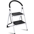 2 Step Ladder Folding Stool Heavy Duty 330Lbs Capacity Industrial Lightweight