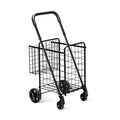 Folding Shopping Cart Jumbo Basket Rolling Utility Trolley Adjustable Handle
