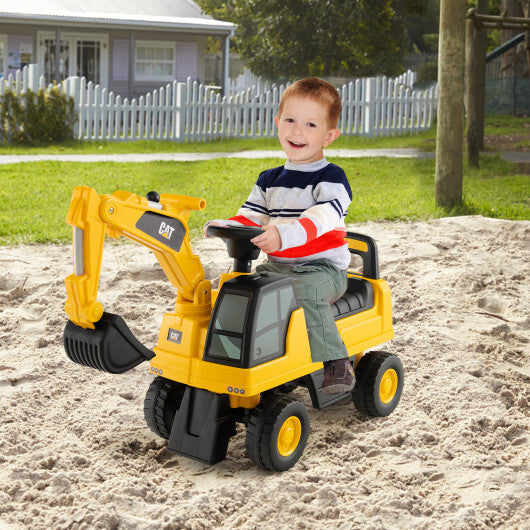 Licensed Caterpillar Kids Ride-On Digger Yellow