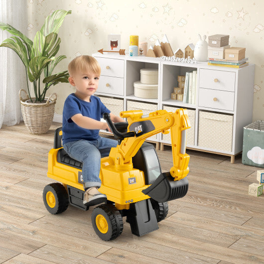 Licensed Caterpillar Kids Ride-On Digger Yellow