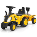 Kids Ride on Tractor Licensed Caterpillar with Detachable Trailer No Power Yellow