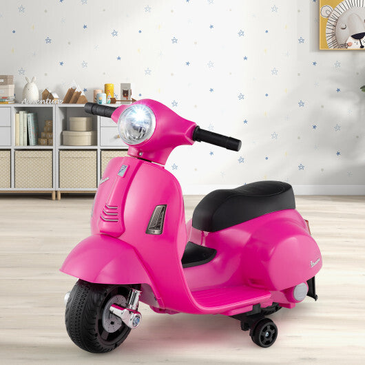 Kids Ride on Motorcycle Licensed Vespa with LED Headlight and Horn Sound - Pink