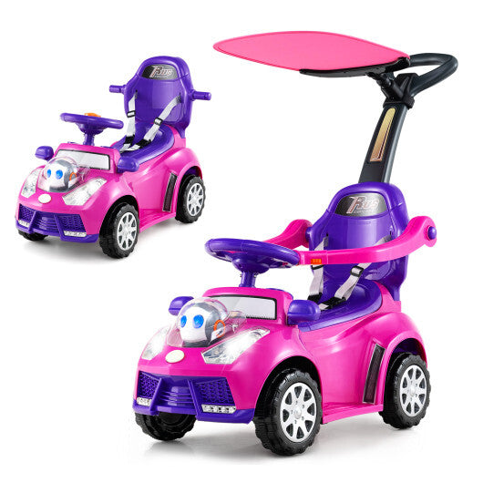 3-in-1 Push Car for Toddler Stroller Sliding Walking Car for Boys and Girls - Pink