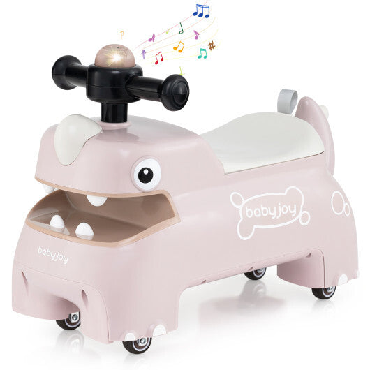 Toddler Ride on Toy Walking Sliding Car with Lights and Music-Pink
