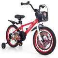18 Inch Kids Bike Adjustable with Storage Basket and Double Brake for 4-8 Years Old Red