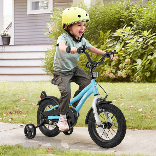 Costway 12-Inch Kids Bike for 3-4 Years Old Children Bicycle with Training Wheels