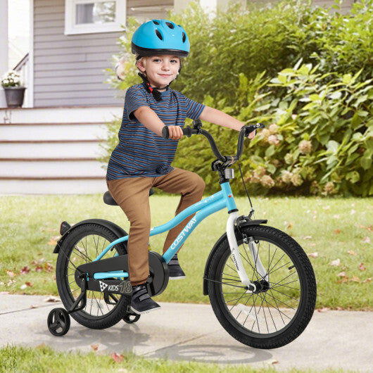 Costway 18-Inch Kids Bike for 4-8 Years Old Children Bicycle with Training Wheels