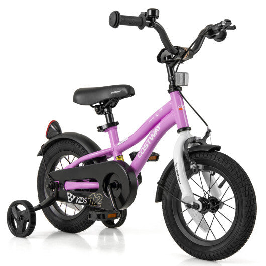 Costway Kids Bike 12-Inch Children Training Bicycle with 2 Brake for 3-4 Years Old