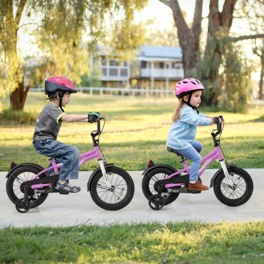 Costway Kids Bike 12-Inch Children Training Bicycle with 2 Brake for 3-4 Years Old