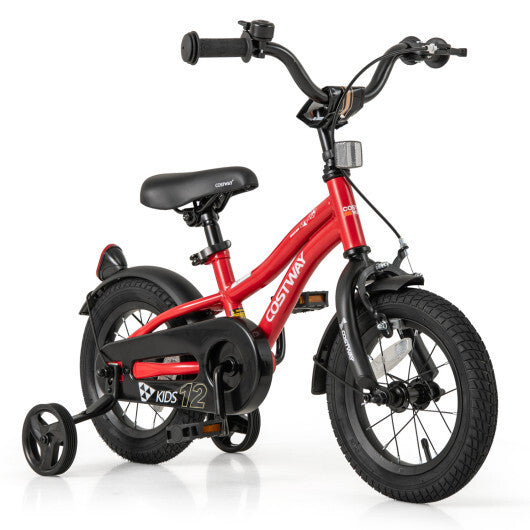Costway 12 Inch Kids Bike Adjustable Bicycle with Reflectors and Bell for 3-4 Years Old