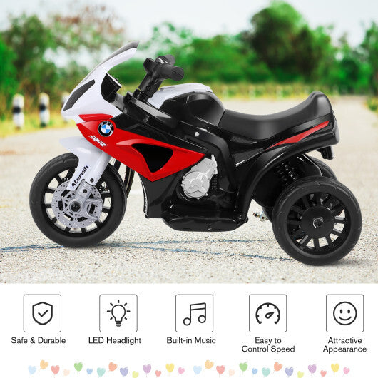 Kids Ride On Motorcycle BMW Licensed 6V Electric 3 Wheels Bicycle Music&Light Red