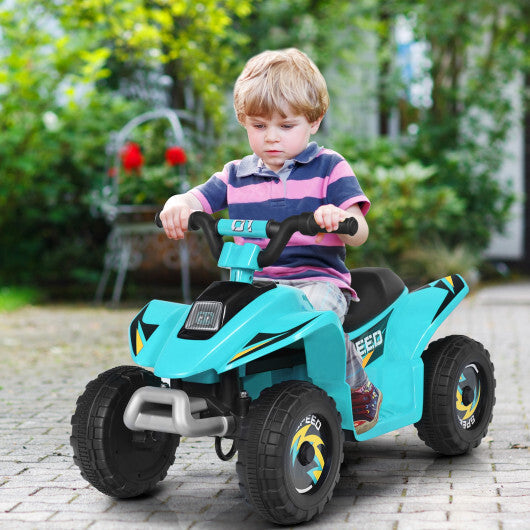 Costway 6V Kids Electric Quad ATV 4 Wheels Ride On Toy for Toddlers Forward&Reverse Blue