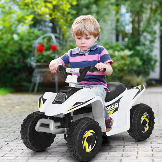 Costway 6V Kids Electric Quad ATV 4 Wheels Ride On Toy Toddlers Forward&Reverse White