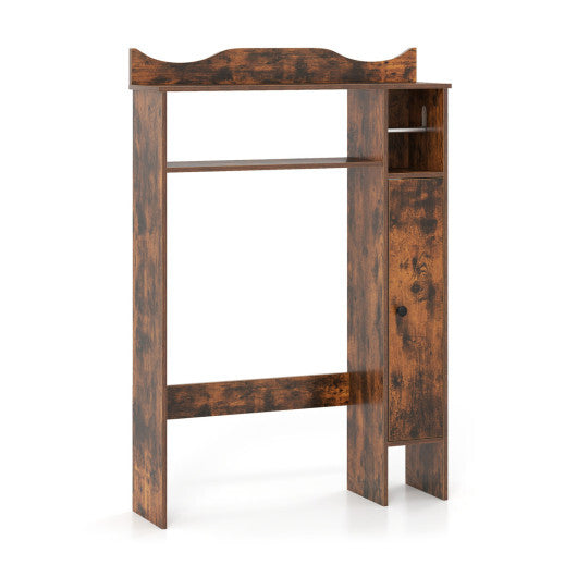 Costway Over the Toilet Storage Cabinet with Toilet Paper Holder-Rustic Brown