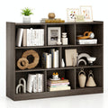 3-Tier Open Bookcase 8-Cube Floor Standing Storage Shelves Display Cabinet-Gray