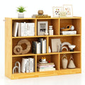 3-Tier Open Bookcase 8-Cube Floor Standing Storage Shelves Display Cabinet-Yellow