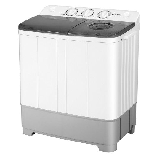 p-in-1 Portable 22lbs Capacity Washing Machine with Timer Control-Gray