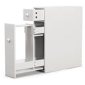Costway White Bathroom Cabinet Space Saver Storage Organizer-White