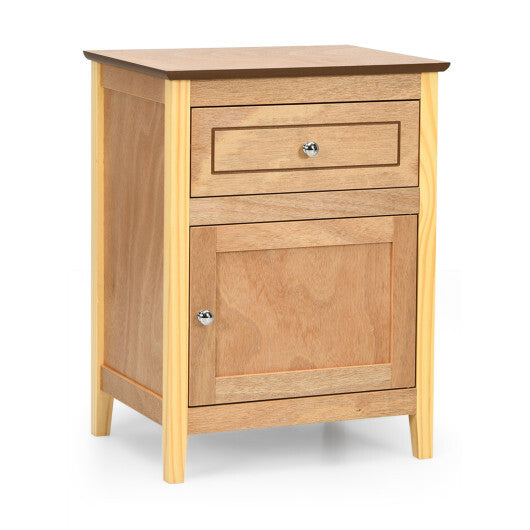 2-Tier Accent Table with Spacious Tabletop-Natural