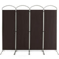 6.2Ft Folding 4-Panel Room Divider for Home Office Living Room -Brown