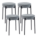 Costway Bar Stools Set of 4 Upholstered Kitchen Stools with Foot Pads-Light Gray