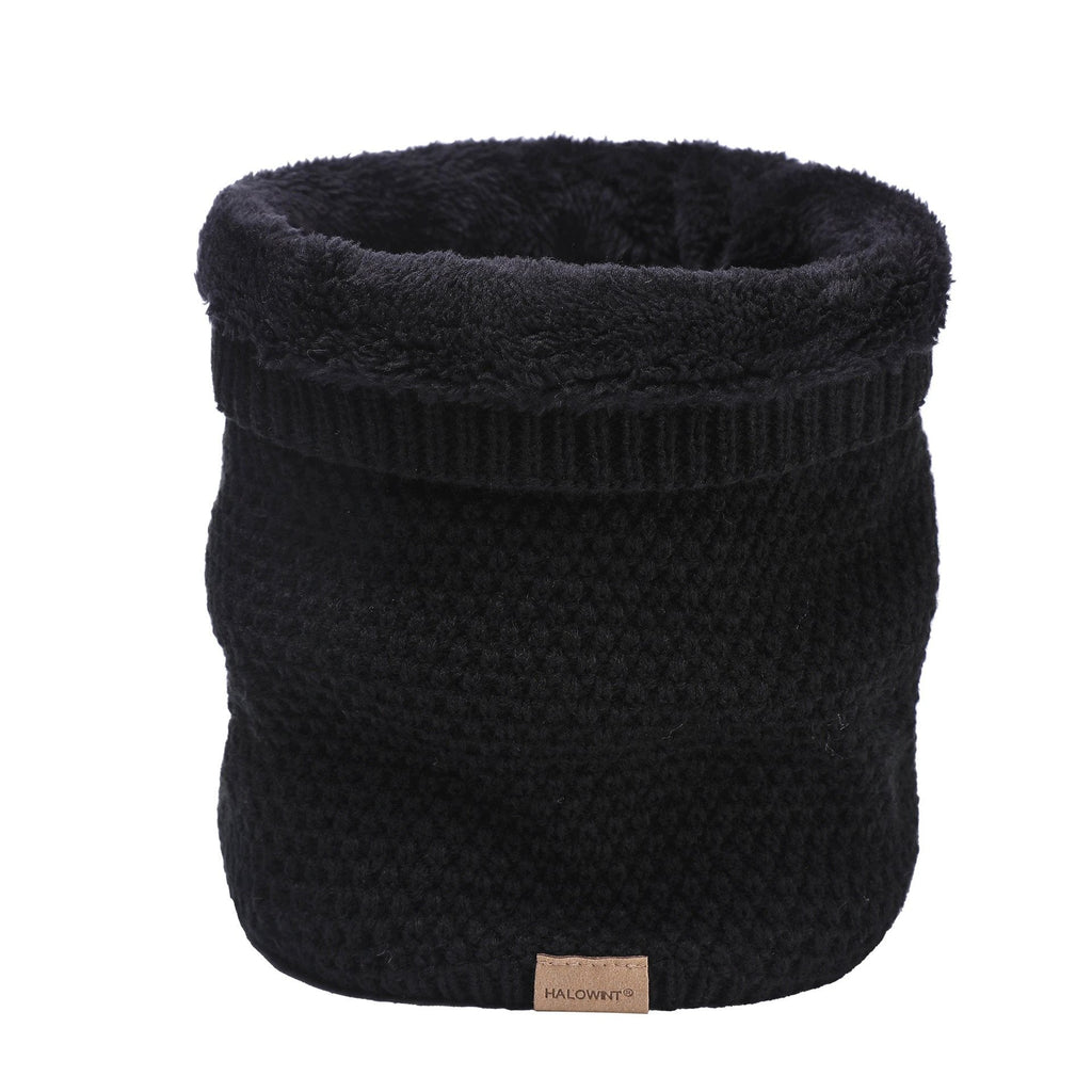 Men's Knitted Velvet Padded Neck Protection Scarf