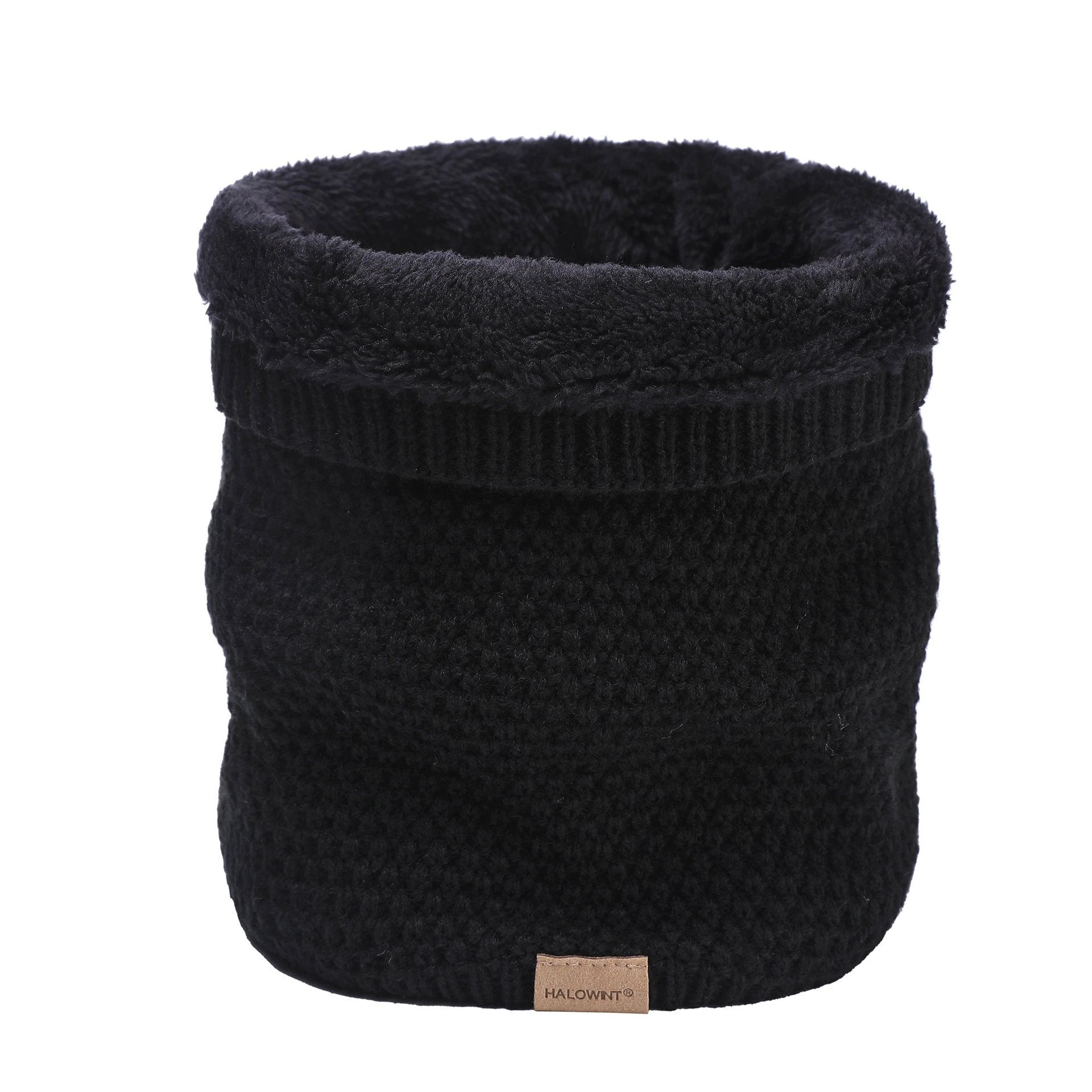 Men's Knitted Velvet Padded Neck Protection Scarf