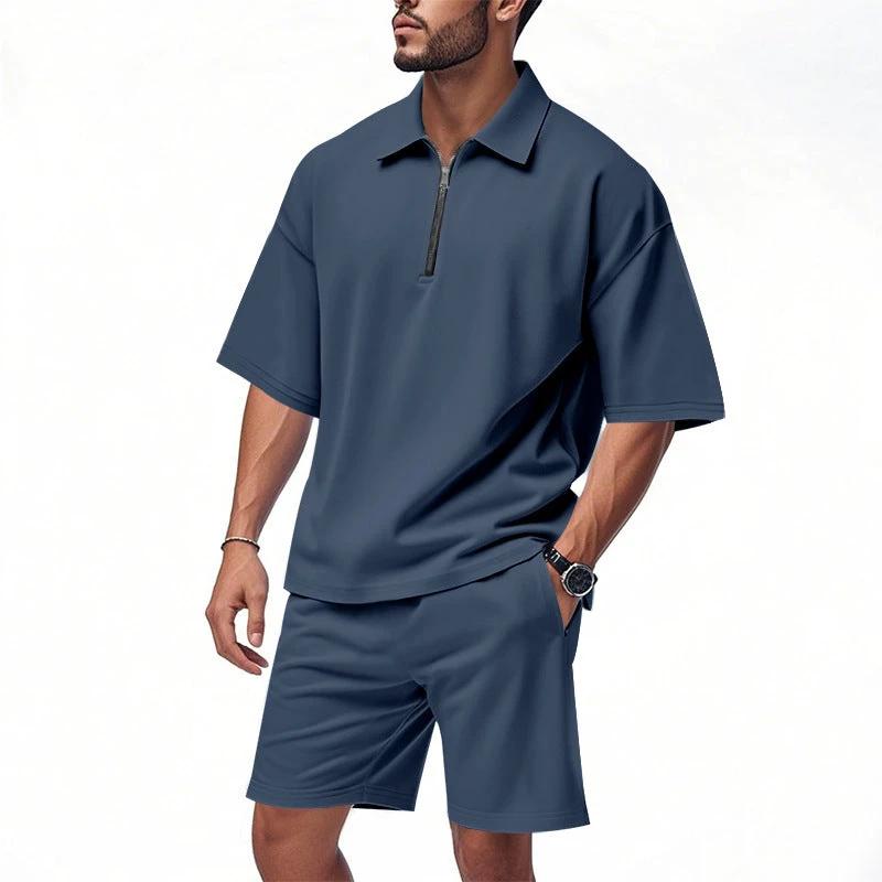 Lapel Suit Men's Summer Two-piece Set Loose