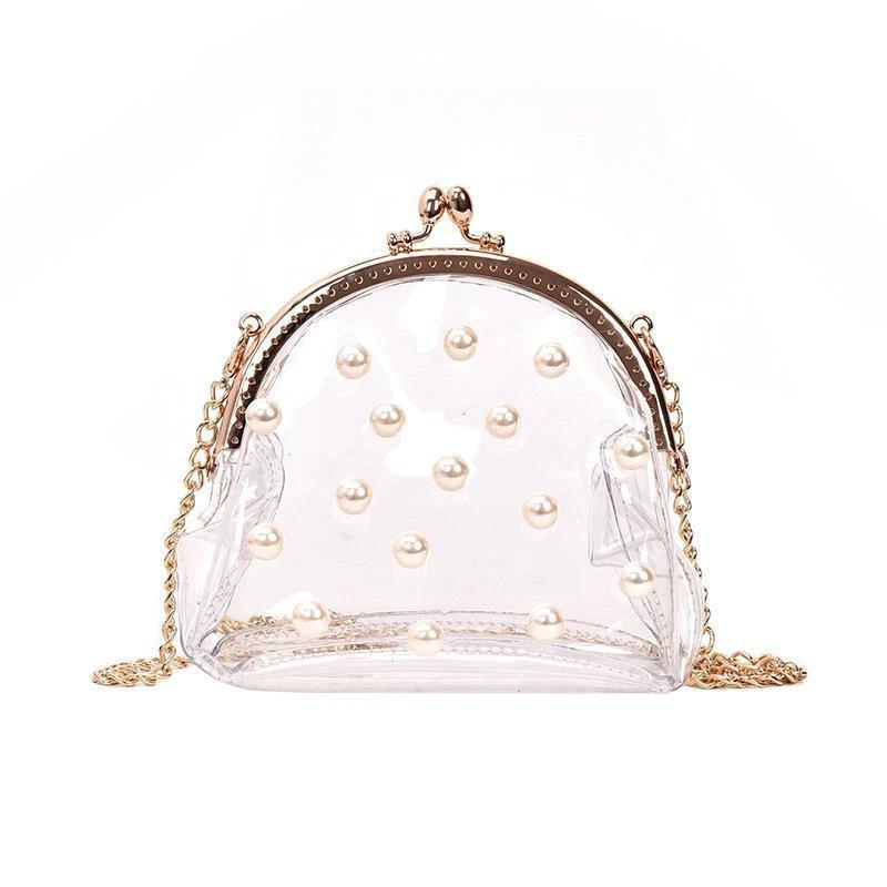 Pearl Jelly Chain Messenger Bag Women