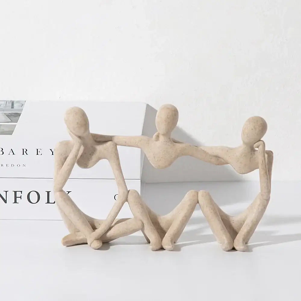 Abstract Friendship Figurine by DecorBites™ - Resin Best Friend Statue for Home Decor