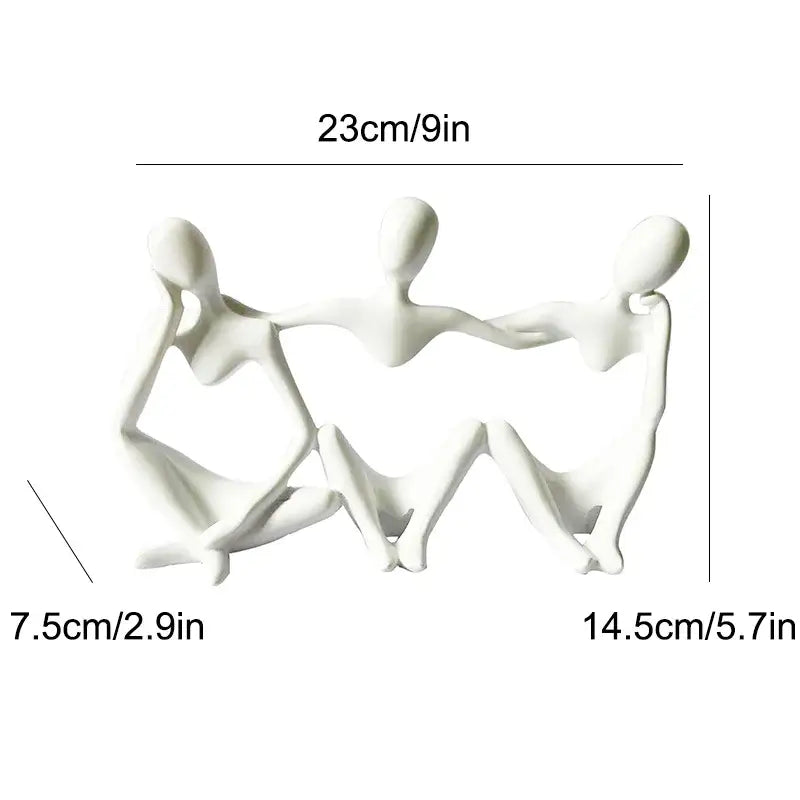Abstract Friendship Figurine by DecorBites™ - Resin Best Friend Statue for Home Decor