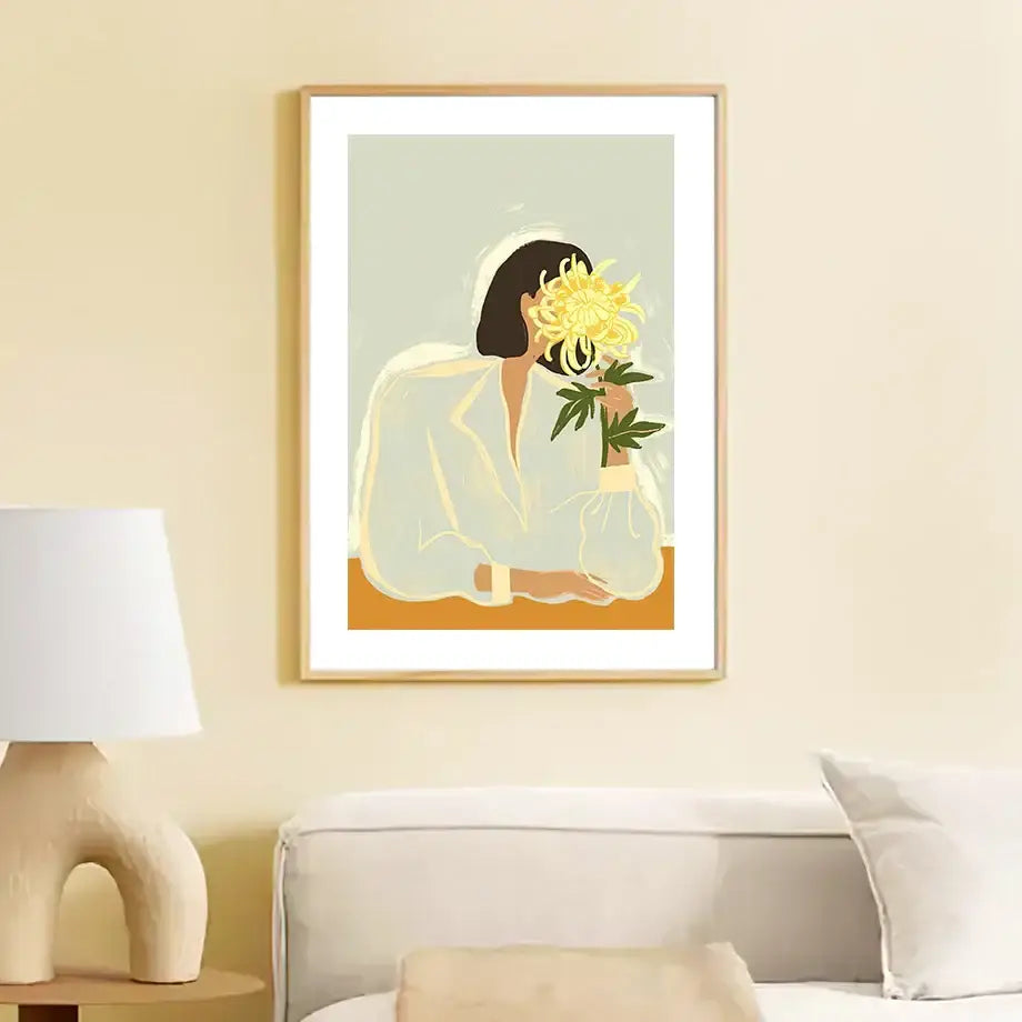 Abstract Girl Hand Fruit Flower Leaf Vase Wall Art Canvas Painting
