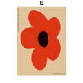 Modern vibrant floral typography wall art set of 6 living room prints