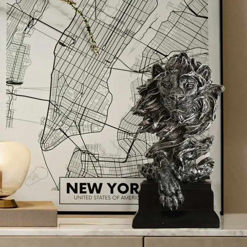 DecorBites™ Lion Resin Sculpture Figurine - Abstract Nordic Home Decoration