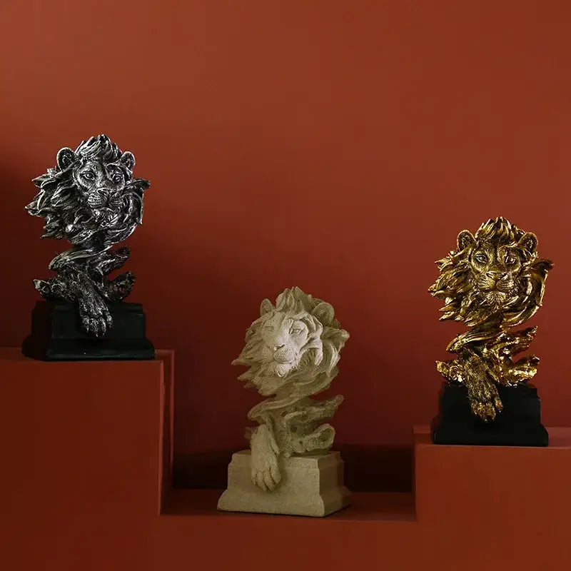 DecorBites™ Lion Resin Sculpture Figurine - Abstract Nordic Home Decoration
