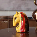 Abstract yellow & red ceramic vase plant pot living room decor