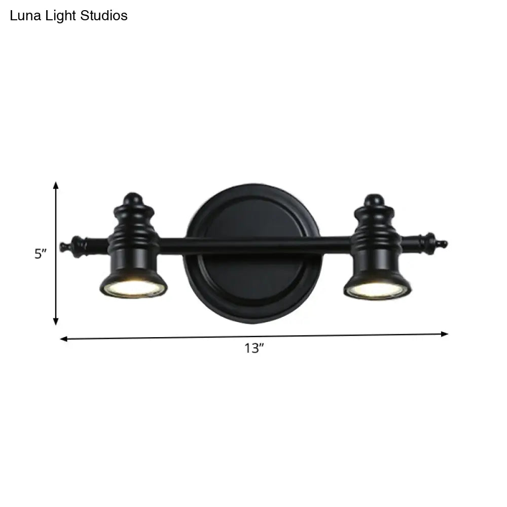 Modern adjustable matte black wall light fixture bathroom vanity