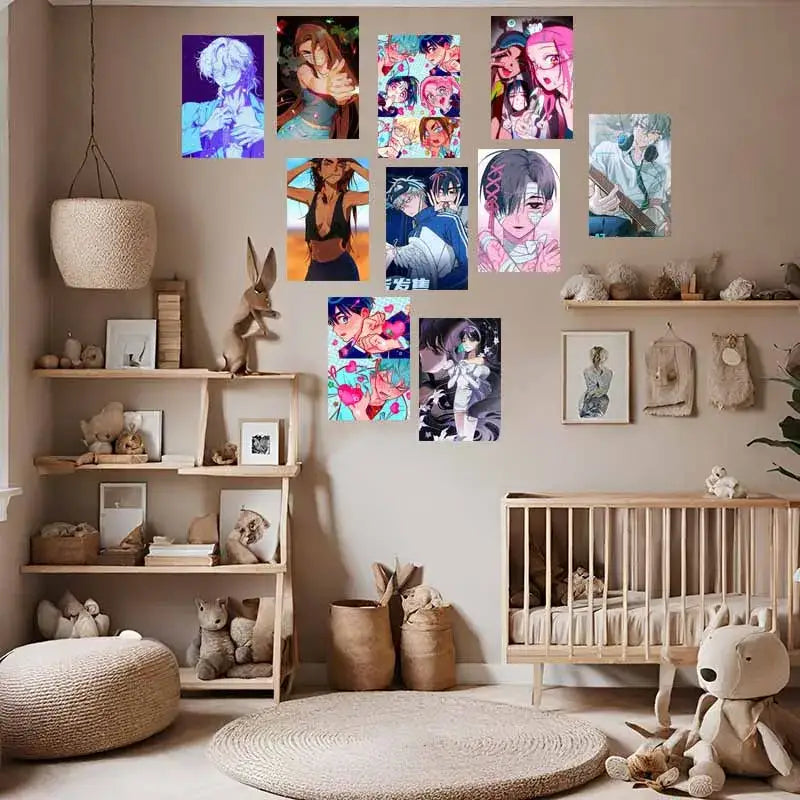 Colorful alien anime photo cards set bedroom wall decor