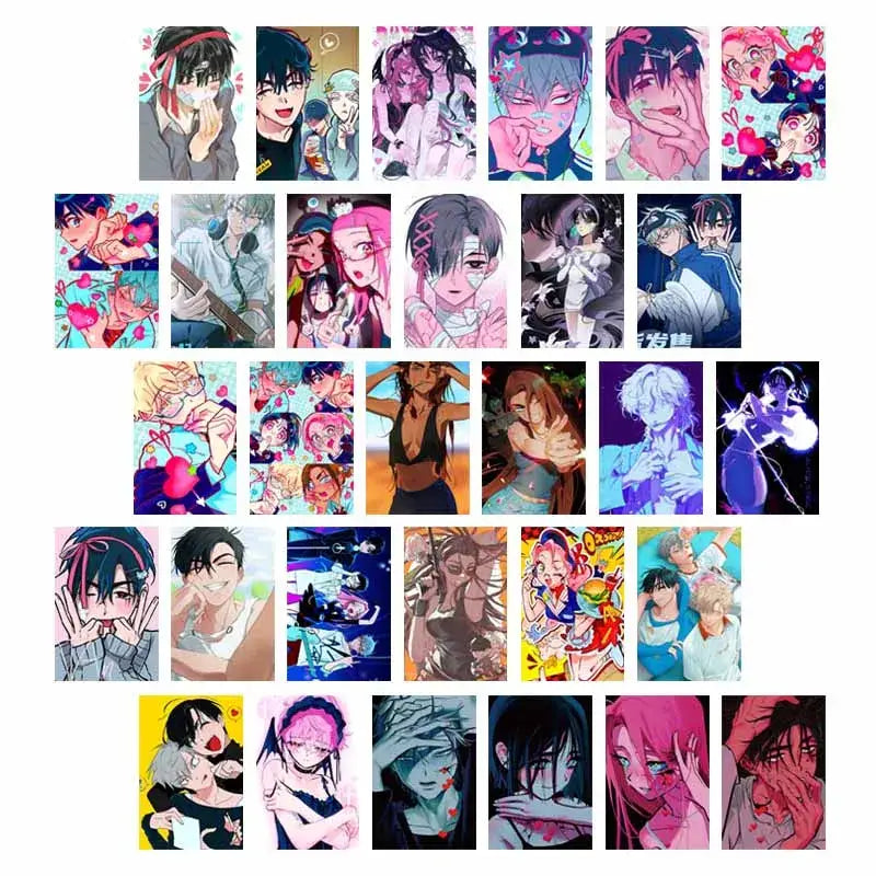 Colorful alien anime photo cards set bedroom wall decor