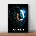 Vintage alien movie poster canvas art black & orange bedroom decor