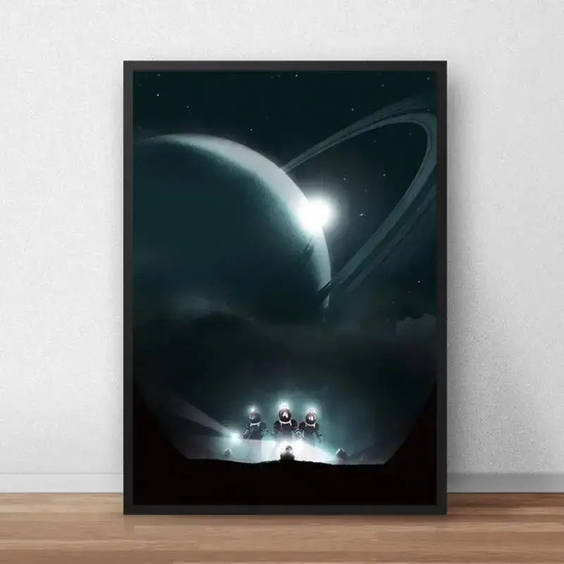 Vintage alien movie poster canvas art black & orange bedroom decor