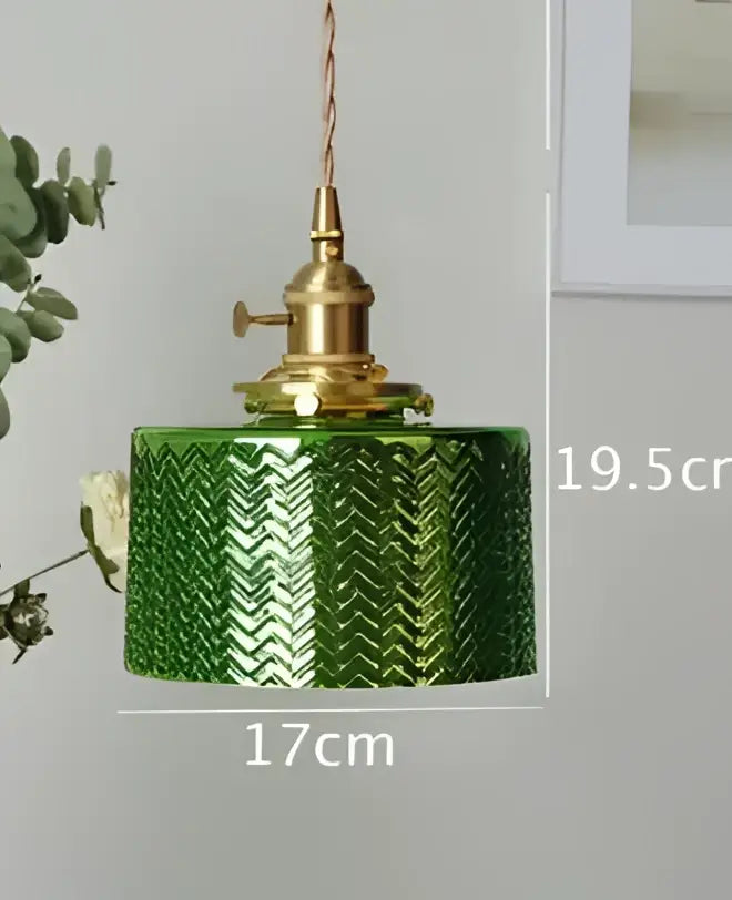 Amber & cream geometric glass pendant light for dining room