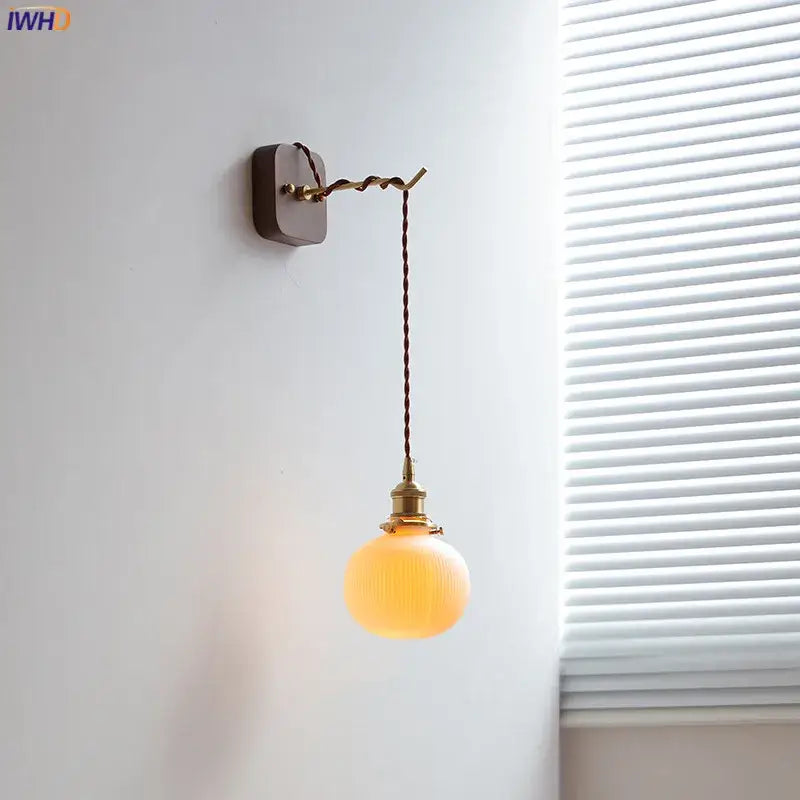 DecorBites™ Ceramic Ball LED Wall Lights with Pull Chain Switch for Bedroom Bathroom