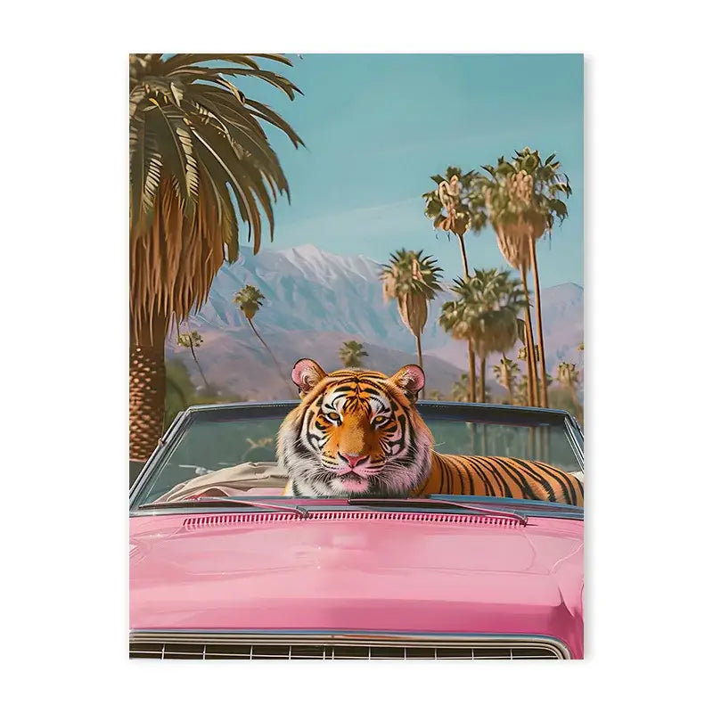 Vibrant golden cheetah animal canvas painting living room wall decor