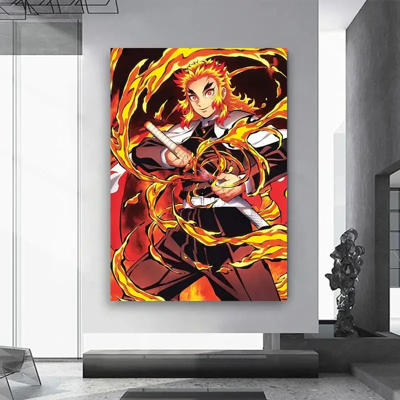 Vibrant anime demon slayer canvas posters 12 pack bedroom wall art