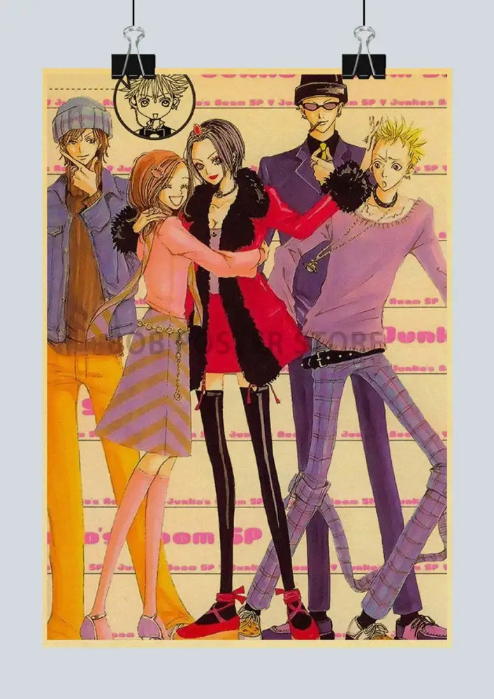 Retro anime nana kraft paper posters bedroom wall decor
