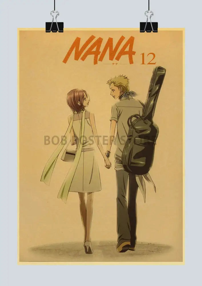 Retro nana kraft paper anime posters bedroom wall art decor