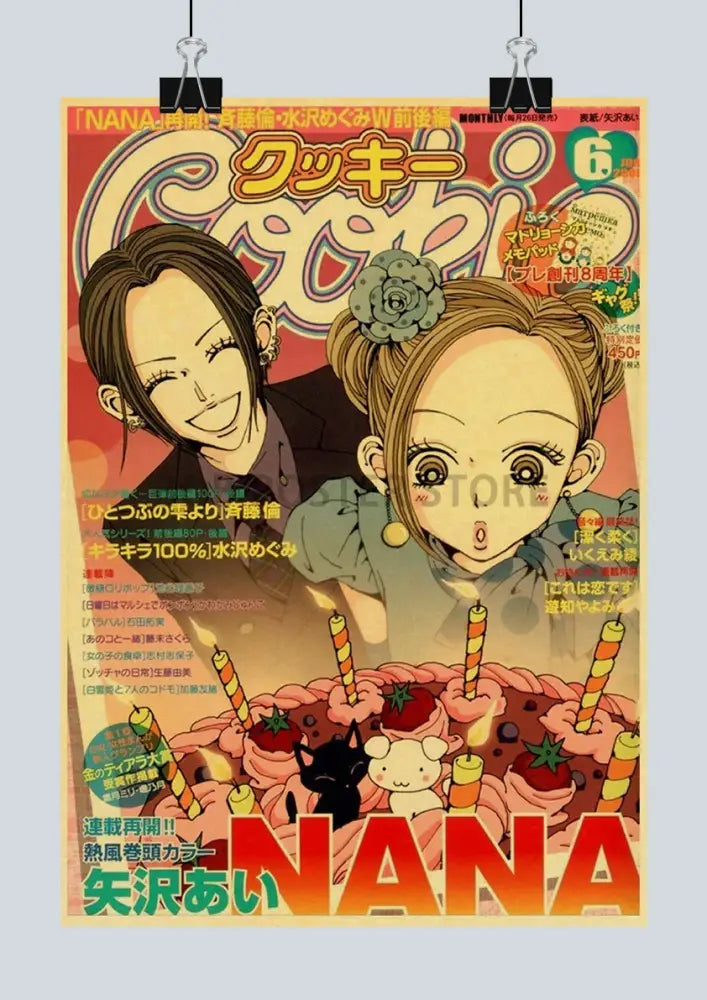 Retro kraft paper japan anime nana poster bedroom wall decor